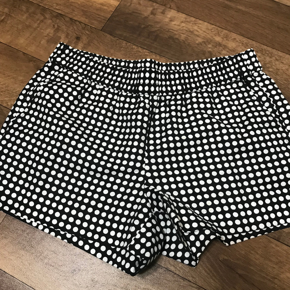 J.Crew Womens 8 Black and White Polka Dot Shorts
